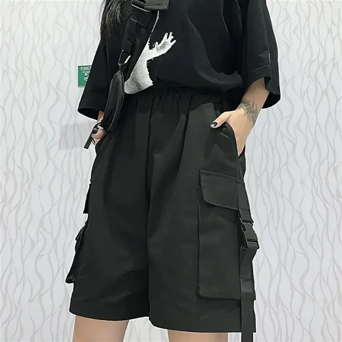 Short Cargo longueur genou pour femmes BF Couple jambes larges Cool Ins Empire outillage poches Vintage Streetwear S-4XL