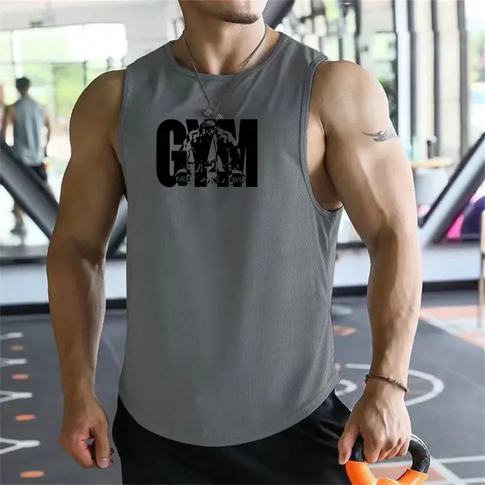 Nouveaux débardeurs pour hommes 2026 – Maillot sans manches en polyester respirant à séchage rapide pour l'entraînement