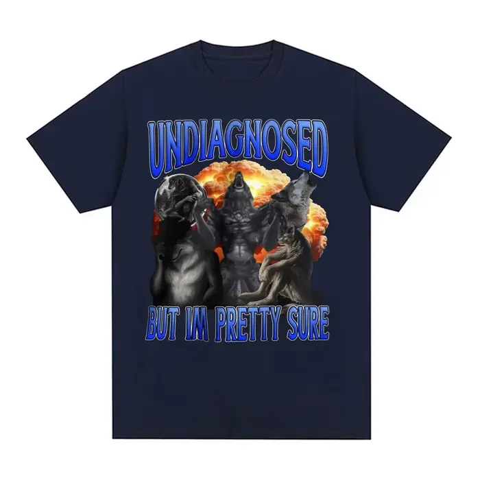 Indiagnostic mais je suis joli loup sûr drôle Meme T-shirt pour hommes femmes Harajuku gothique rétro