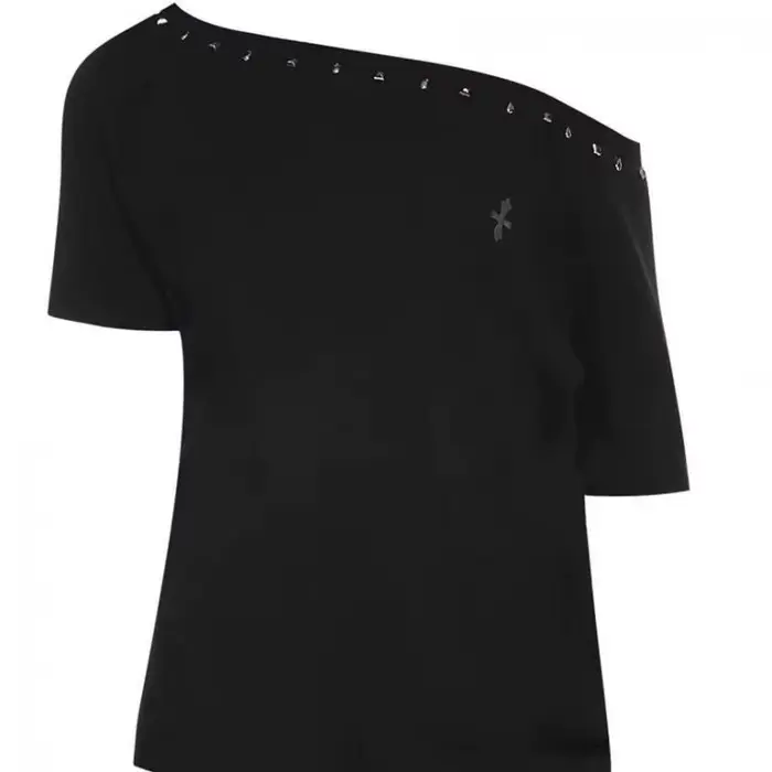 Seeslim noir épaules dénudées croix femmes T-shirt à manches courtes 2000s vêtements Y2k été hauts t-shirts femme