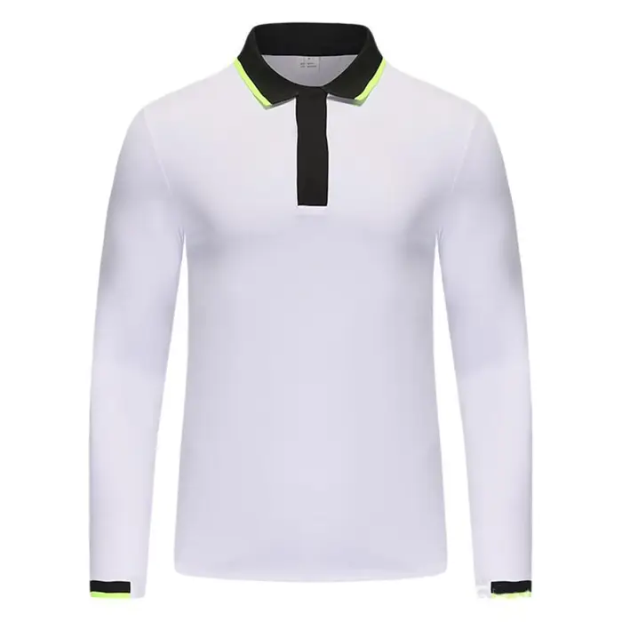 Polo de golf pour hommes pour le printemps et l'automne - Haut à manches longues extensible et à séchage rapide