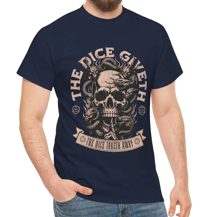 Dnd t-shirt les dés Giveth et les dés Taketh Away D20 détail pour les joueurs de donjons et de dragons cadeau pour DM Game Master
