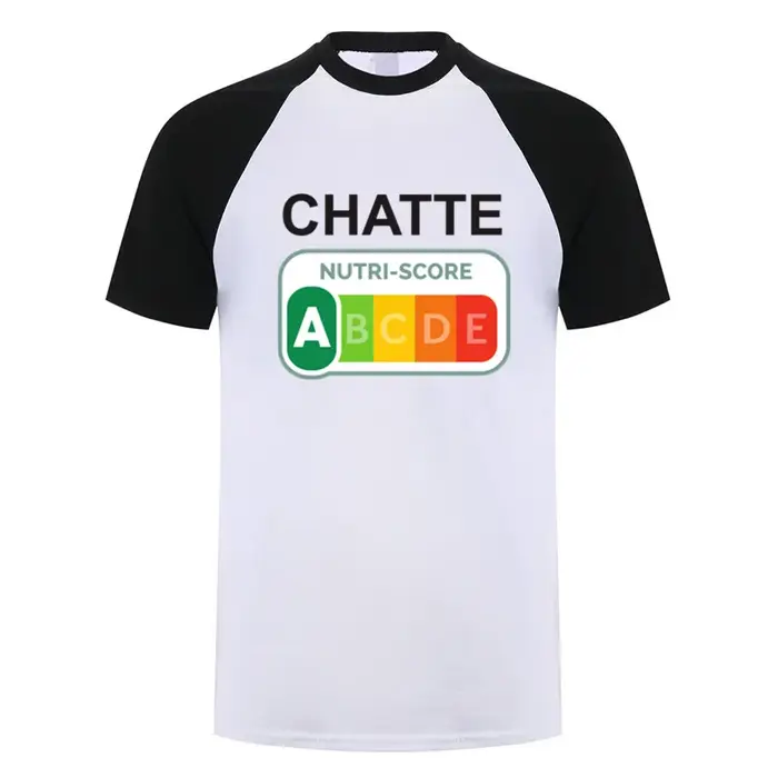 T-shirt drôle Nutri-Score A Chatte Cat Lover pour hommes