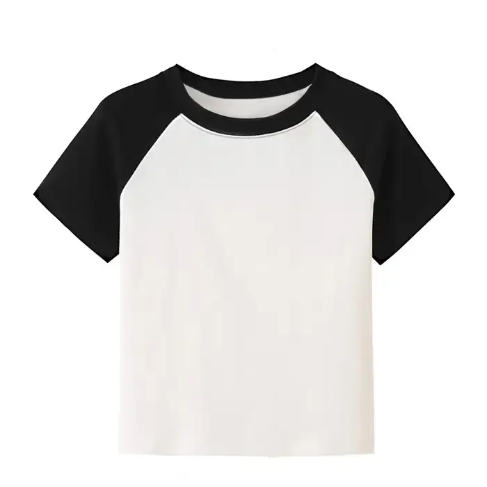 T-shirt à manches courtes en pur coton Raglan Unique pour femmes