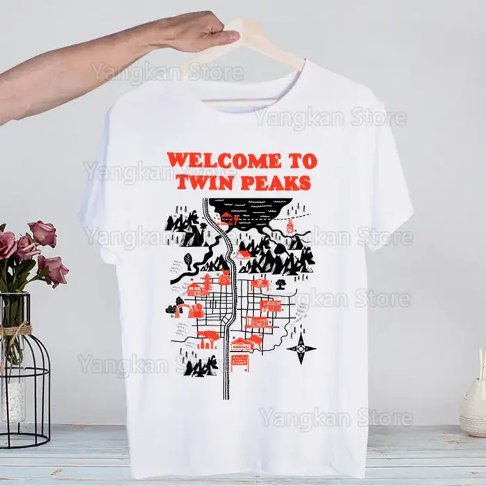 Twin Peaks t-shirt hommes rétro lavé hauts T-shirts Harajuku