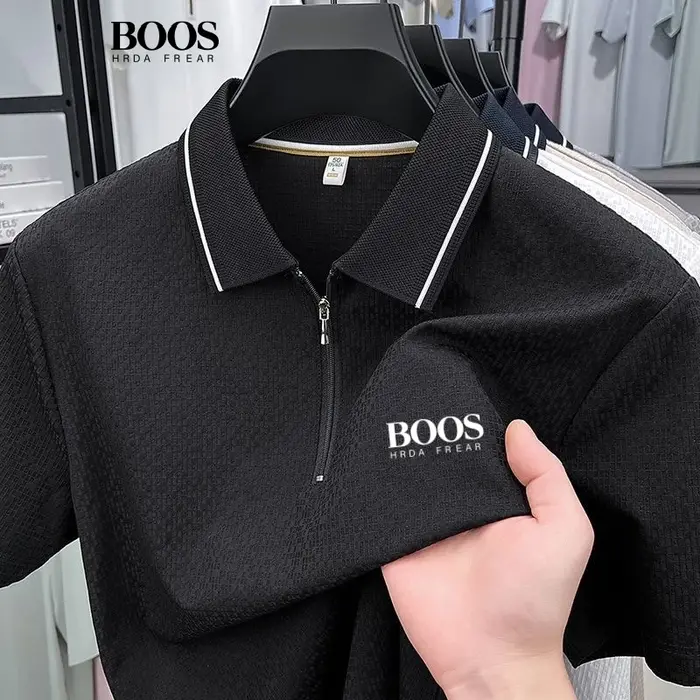 Polo en soie de haute qualité pour hommes, nouvelle version coréenne, tendance, décontracté, respira