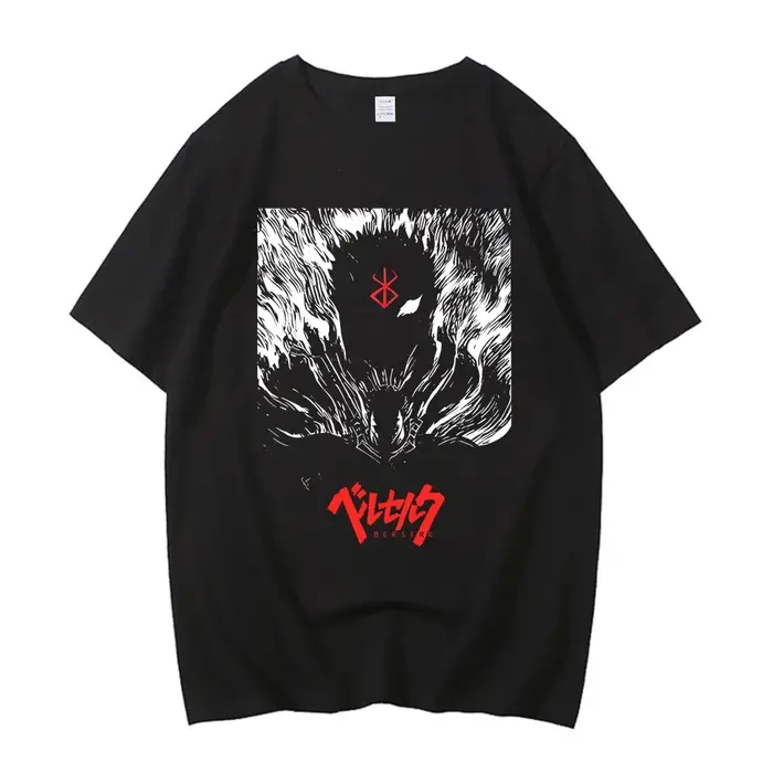 Berserk T-shirt bande Guts Berserker armure horreur Anime coton haute qualité à manches courtes