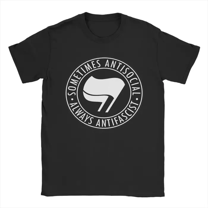 Hommes femmes toujours Anti fasciste t-shirt 100% couverture en coton créatif à manches courtes col 