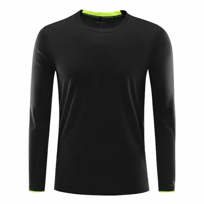 T-shirt de sport respirant à manches longues pour hommes, vêtements de course, haut à séchage rapide