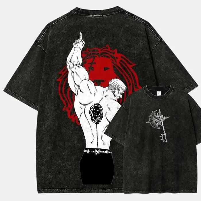 T-shirt Anime Vintage Double Face Escanor Les Sept Pêchés Capitaux