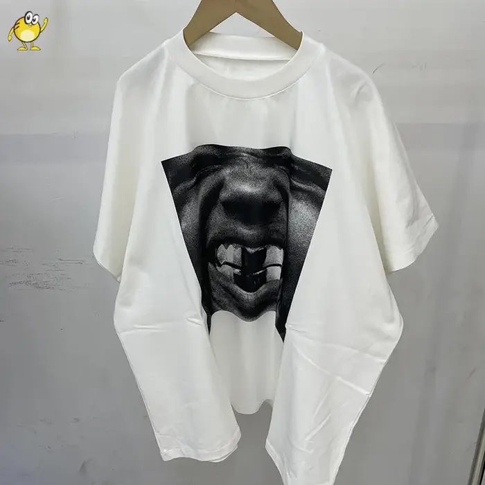 T-shirt décontracté YZY noir et blanc à manches courtes pour homme et femme