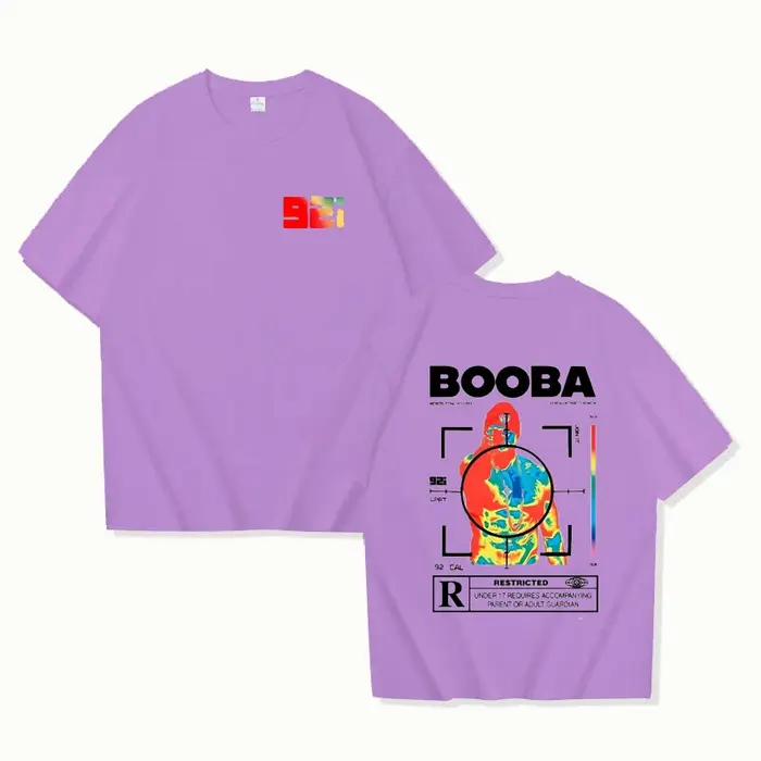 B2O T-shirts hommes mode BOOBA imprimé à manches courtes t-shirt femmes décontracté Harajuku Streetwear
