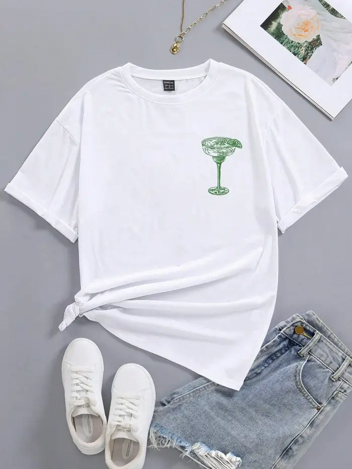 T-shirts drôles pour femmes avec motif Martini Cocktail
