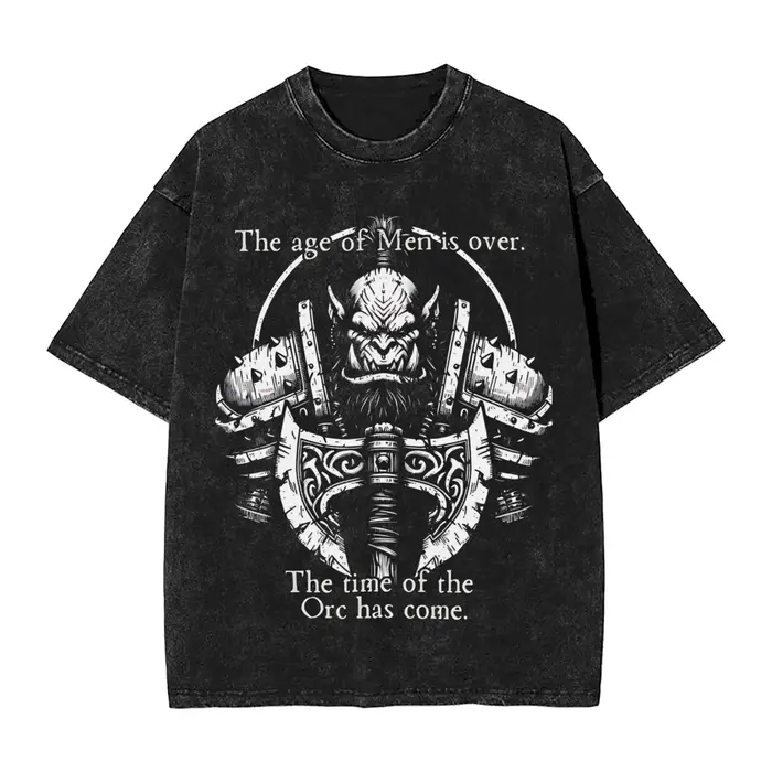 Orc World of Warcraft T-Shirt hommes Vintage pur coton T-Shirt col rond manches courtes t-shirts vêt