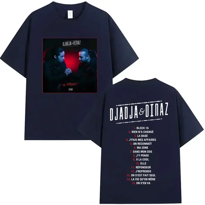 Rappeur Djadja & Dinaz Album 2025 t-shirts graphiques hommes Style Vintage gothique vêtements T-Shirt Hip Hop à manches