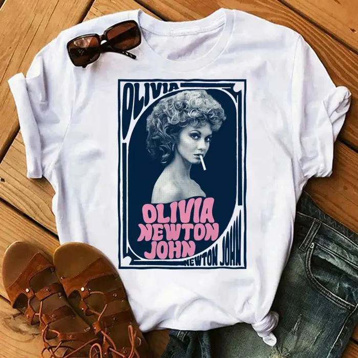 Olivia newton john haut d'été t-shirt hommes graphique esthétique streetwear manga imprimé