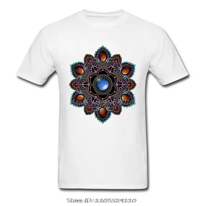 T-shirt Om Mandala avec pierres précieuses pour hommes