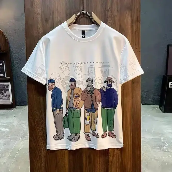 T-shirt vert Kpop pour hommes