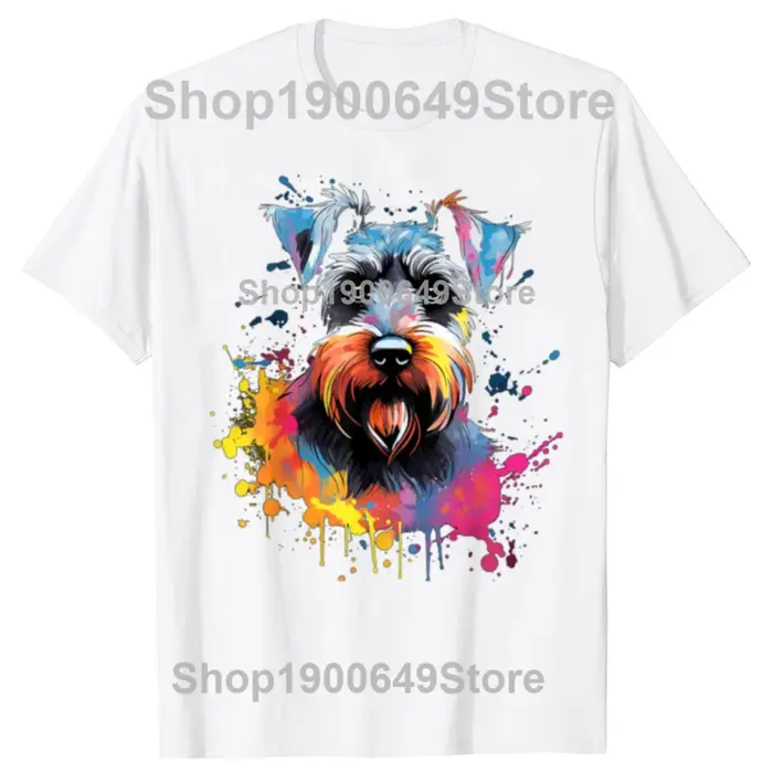 T-shirt graphique chien Schnauzer l'inventaire pour hommes et femmes, T-shirt décontracté, 100% coto