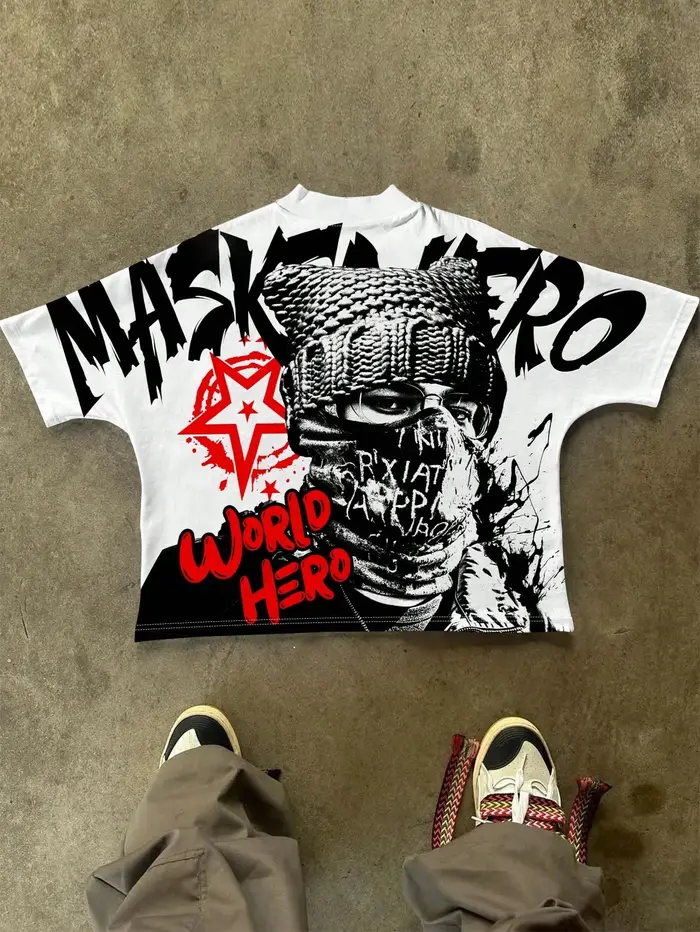Le nouveau T-shirt pour hommes pour l'été 2025 présente une impression de motifs d'étoiles 3D décontractée