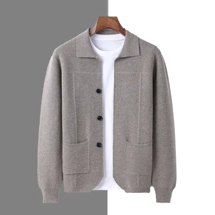 Cardigan Triblockchain en Laine Mérinos pour Homme