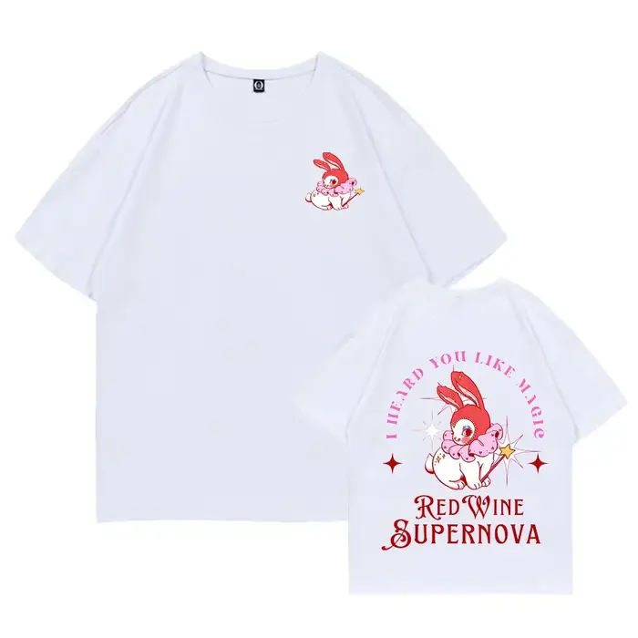 T-shirt manches courtes homme/femme, streetwear estival en coton, avec image de vin rouge, Smile Nov