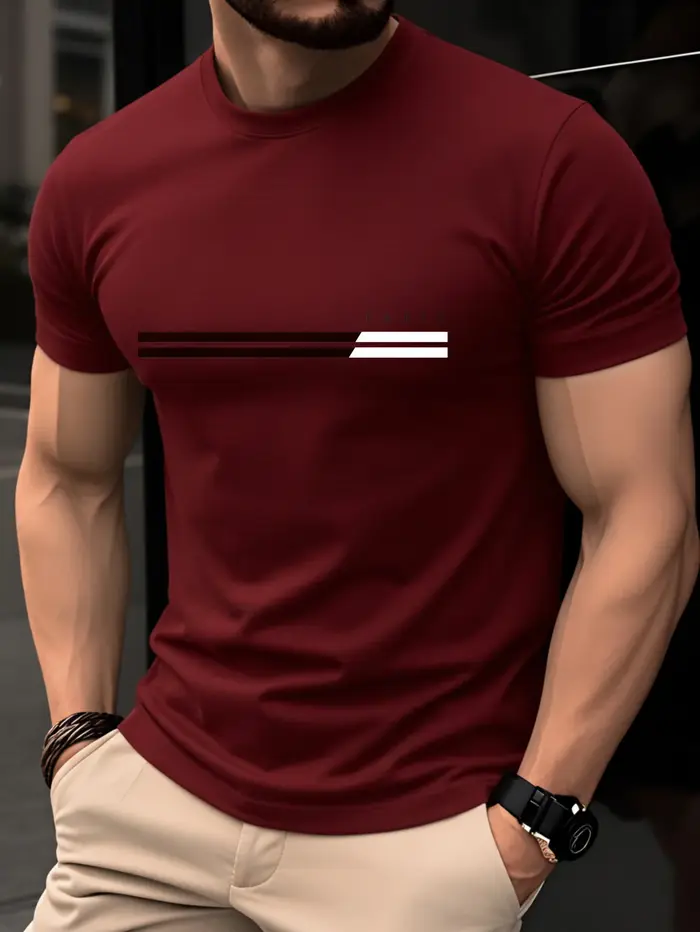T-shirt décontracté pour homme 100 % coton