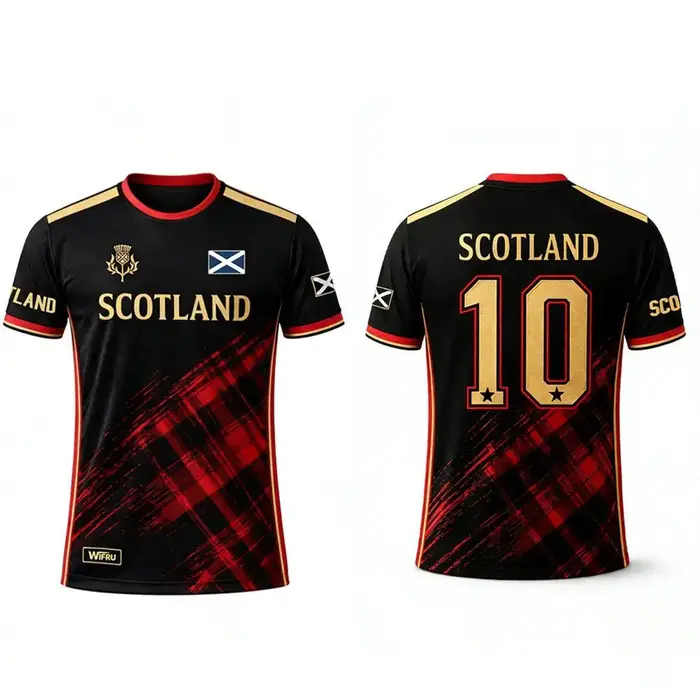 T-shirt imprimé drapeau écossais 2026 – Maillot de football respirant et à séchage rapide pour homme – Tenue d'entraînement quotidienne – Cadeau pour supporter