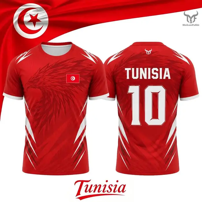 Maillot de sport à imprimé drapeau tunisien pour hommes