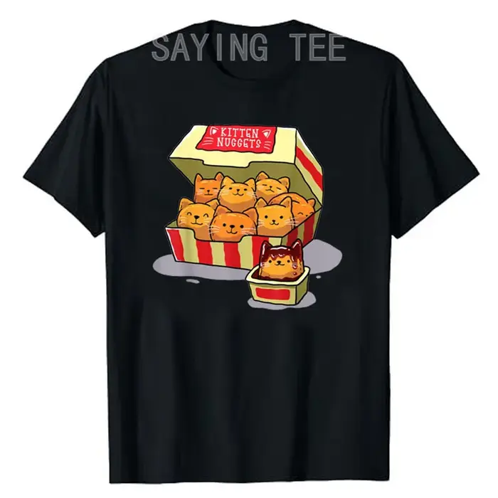 T-shirt jetable de pépites de chaton, cadeau d'amant de jeu de mots de nourriture, mignon, cool, mam