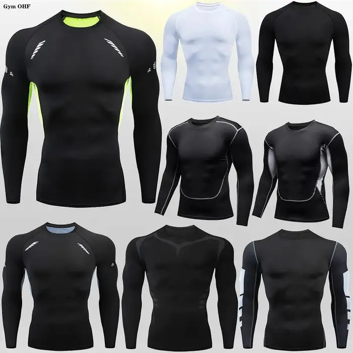 Chemise de Compression à séchage rapide moto T-Shirt serré hommes salle de sport Fitness T