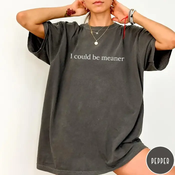 Je pourrais être plus méchant T-Shirt, T-Shirt Vintage, T-Shirt Oversize Minimaliste, T-Shirt Graphique Rétro Tendance, Grunge, T-Shirt Santé Mentale