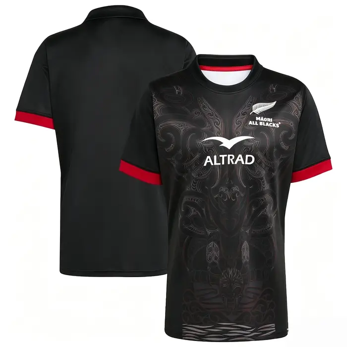 2026 Haut de sport pour hommes Māori, T-shirt de rugby Picton All Blacks Pluma Match, col rond, manc