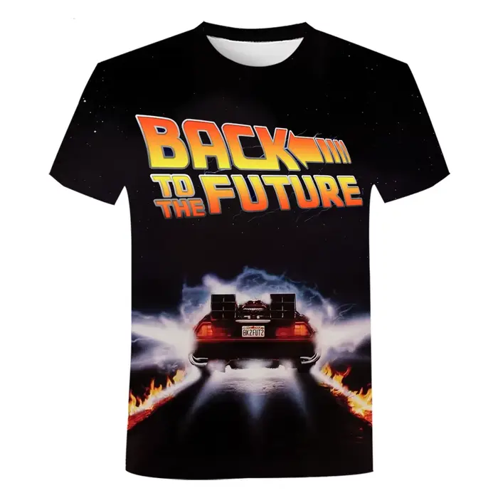 Film retour vers le futur 3D imprimé T-Shirts hommes femmes décontracté mode surdimensionné à manches courtes t-shirt