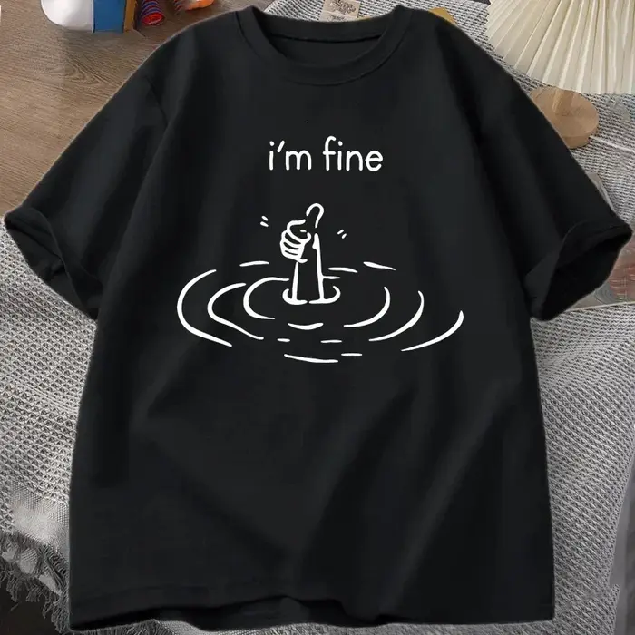 T-shirt imprimé Im Fine Back pour femmes