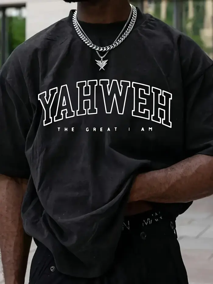 YAHWEH T-shirts imprimés pour hommes de haute qualité 100% coton col rond manches courtes hauts été 