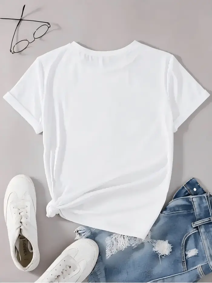 T-shirt blanc pour femmes avec nœud imprimé léopard Accents roses Tenue décontractée à manches courtes montrant un style naturel et élégant