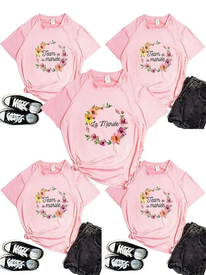 T-shirt Team De La Mariée pour Femme