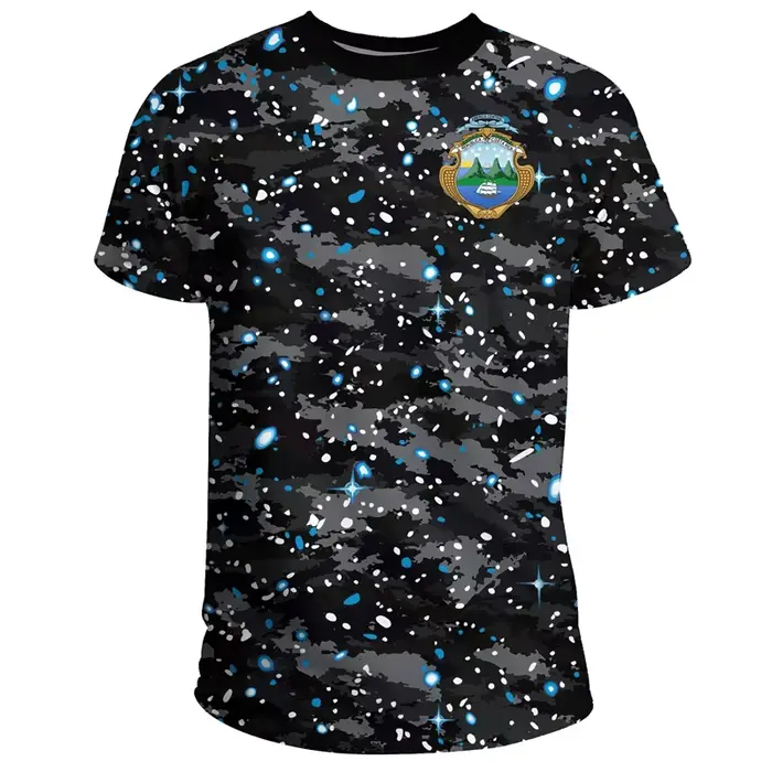 T-shirt à col rond imprimé 3D pour hommes