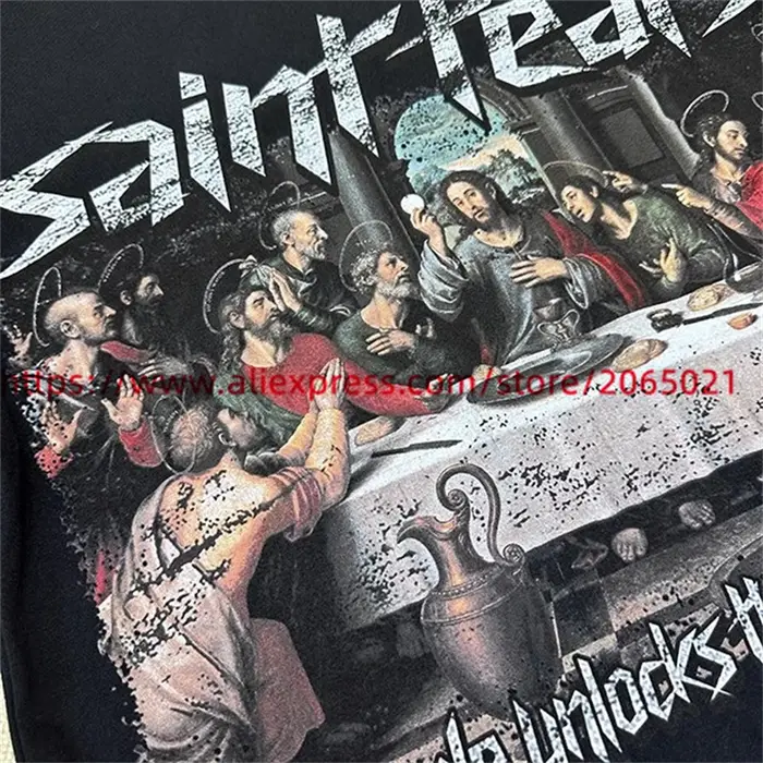 T-shirt imprimé Saint Tears pour hommes et femmes