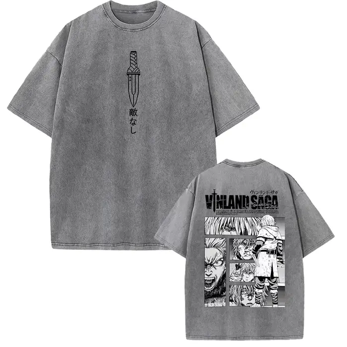 VINLAND SAGA Manga T-shirt graphique Thorfinn Vintage lavé surdimensionné