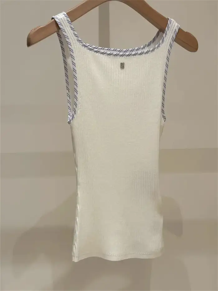 Débardeur tricoté blanc pour femme