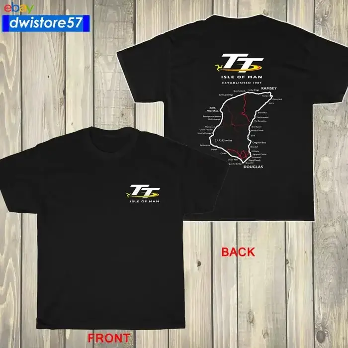 T-shirt multicolores avec logo de l'île de Man TT Racing Track Map Island