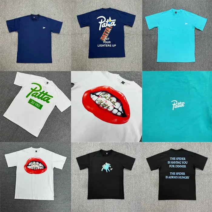 T-shirt PATTA décontracté streetwear de haute qualité, col rond, imprimé logo, manches courtes, livraison rapide