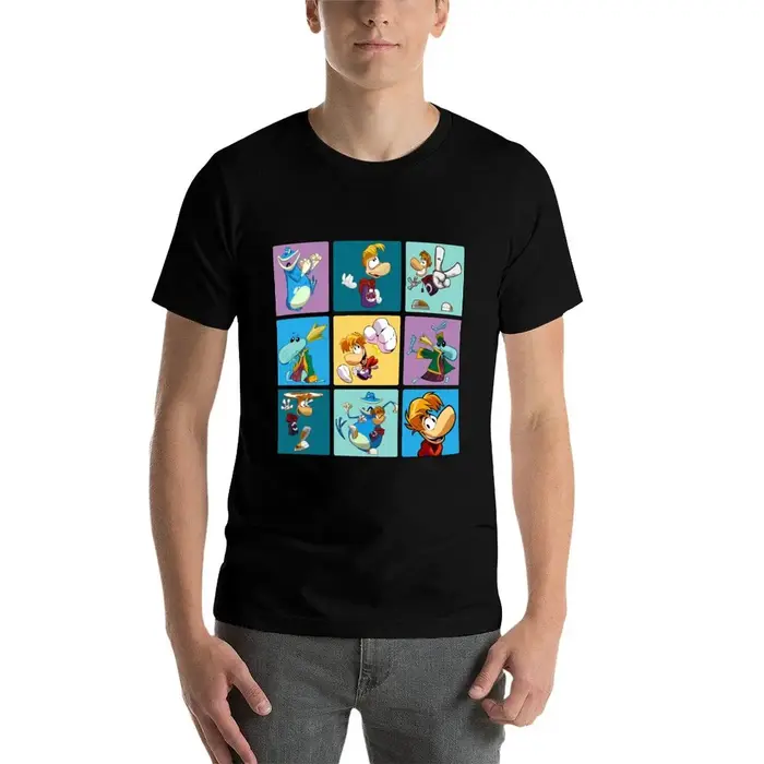 T-shirt Rayman Squares décontracté à manches courtes pour hommes