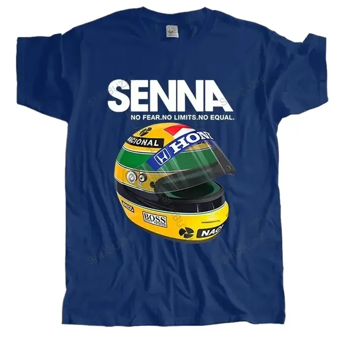 Homme été coton T-shirt Ayrton Senna casque
