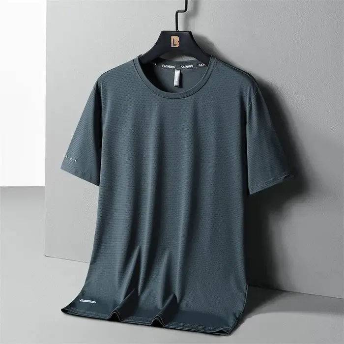 Haute qualité glace soie T-Shirts hommes grande taille 8XL homme t-shirt gros
