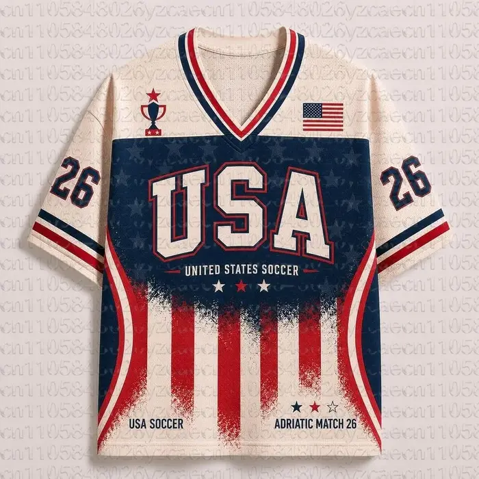 Nouveau T-shirt de sport décontracté 2026 à thème drapeau américain pour couples - Édition commémorative unisexe pour