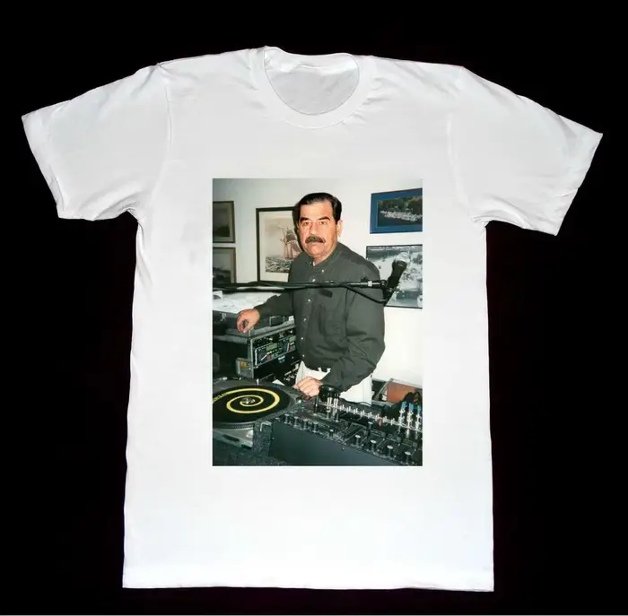 Dj Saddam Hussein t-shirt techniques 1200 maison irak Edm Hip Hop nouvelle marque vêtements personnalisé impression spéciale hommes Photo t-shirts