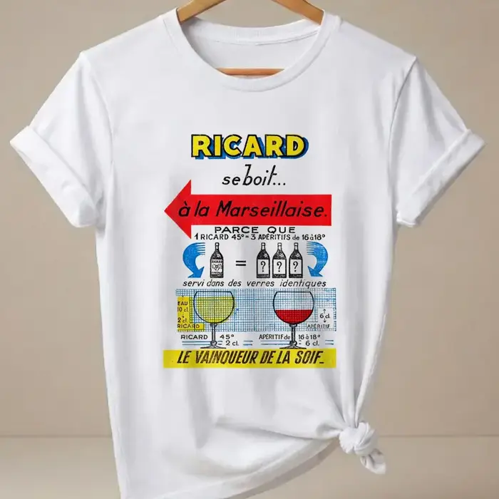 T-shirts graphiques d'été Ricard pour femmes et hommes